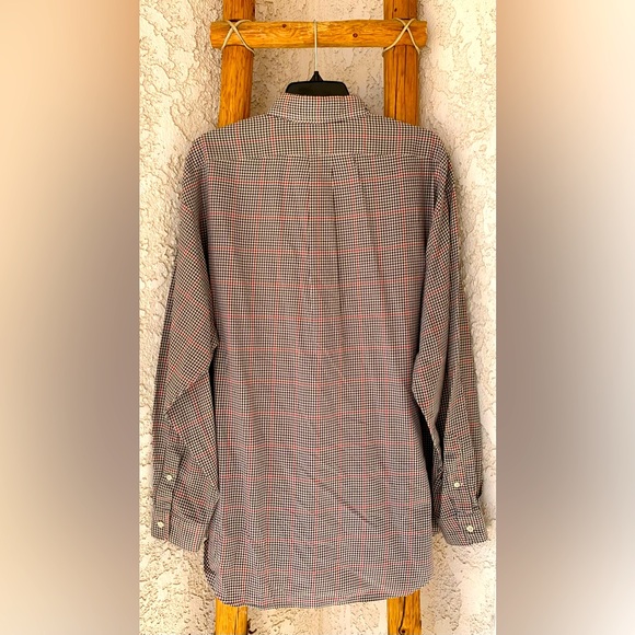 POLO RALPH LAUREN MEN’S LARGE 💯 % COTTON LONG SLEEVE CHECKERED SHIRT - Picture 6 of 7
